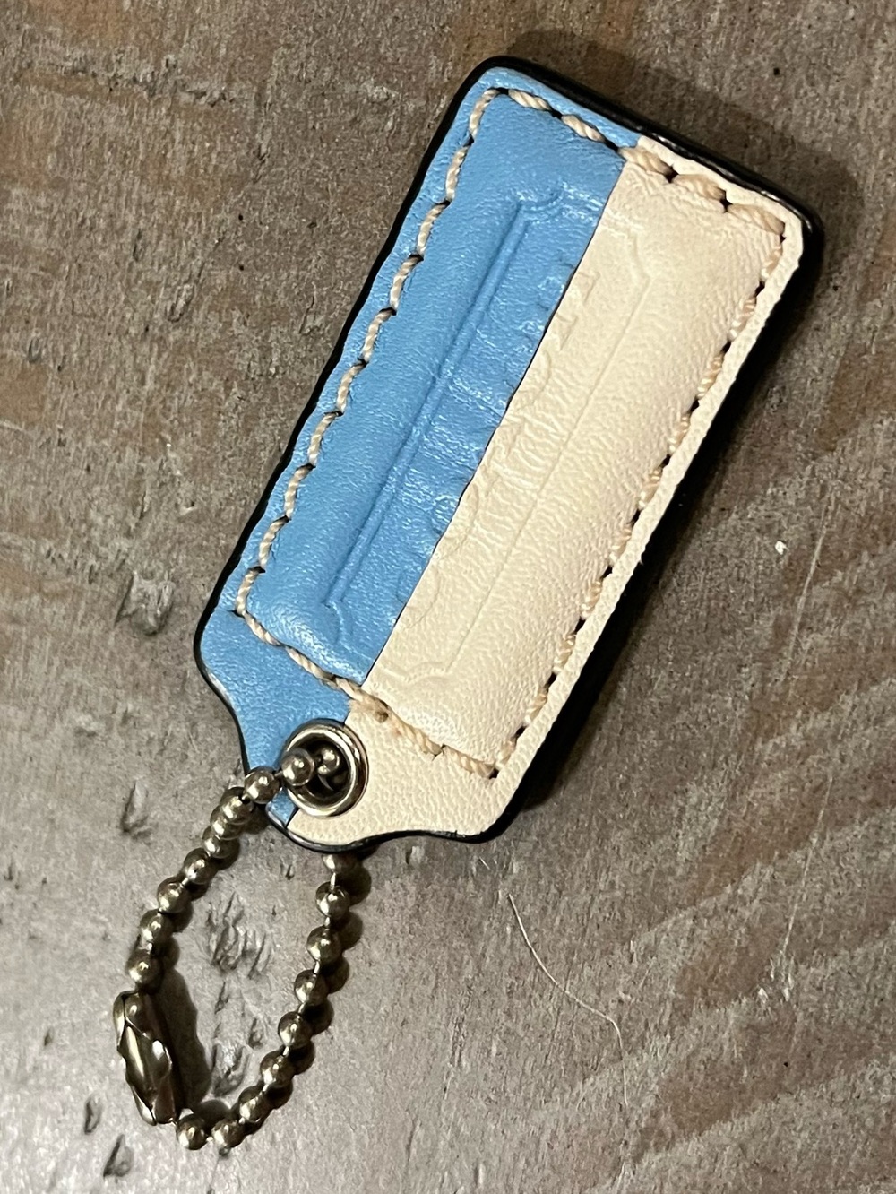 Coach Blue and Cream Leather Hang Tag - Picture 4 of 5